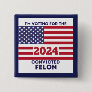 2024 ELECTION, TRUMP 15 CM SQUARE BADGE