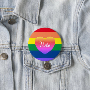 2024 Election Vote Gay Pride Rainbow Flag 7.5 Cm Round Badge