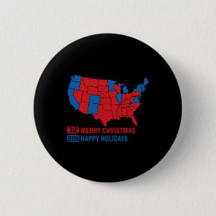 2024 Electoral Map Merry Christmas Trump Landslide 6 Cm Round Badge