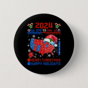 2024 Electoral Map Merry Christmas Trump Landslide 6 Cm Round Badge