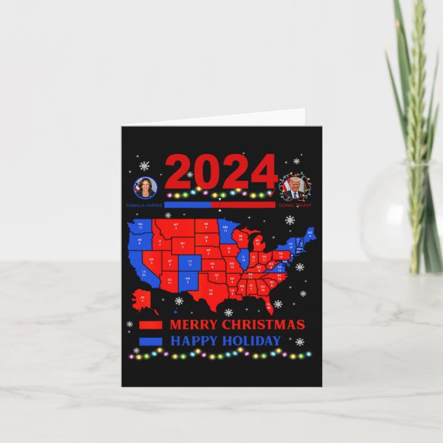 2024 Electoral Map Merry Christmas Trump Landslide Card (Front)