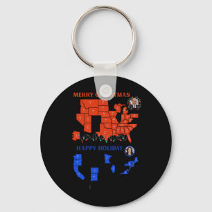 2024 Electoral Map Merry Christmas Trump Landslide Key Ring