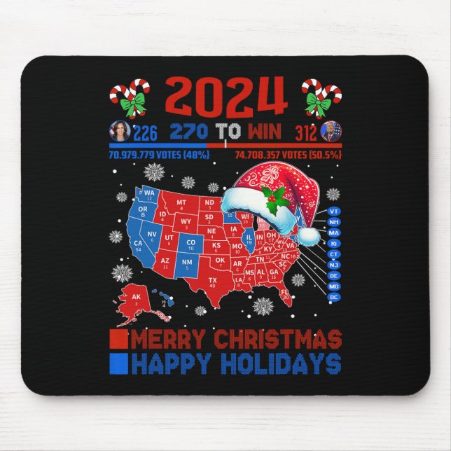 2024 Electoral Map Merry Christmas Trump Landslide Mouse Mat (Front)