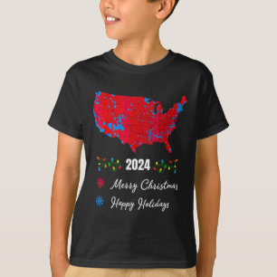 2024 Electoral Map Merry Christmas Trump New Presi T-Shirt