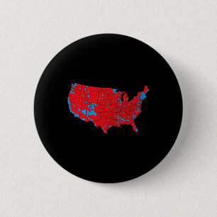 2024 Electoral Map Red Trump Vance Defeat Blue Kam 6 Cm Round Badge