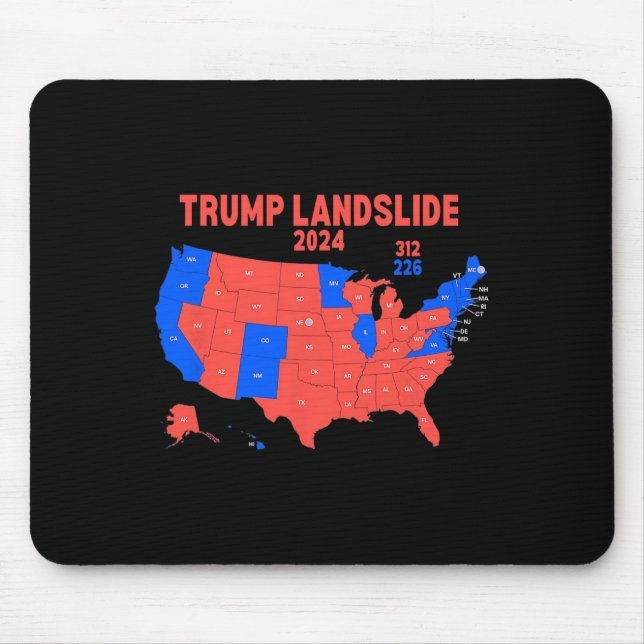 2024 Electoral Map Trump 312 Landslide  Mouse Mat (Front)