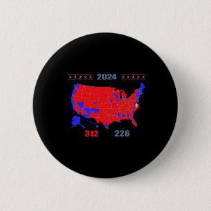 2024 Electoral Map Trump 312 Red 2024 Election Res 6 Cm Round Badge