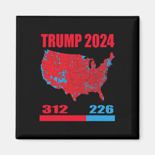 2024 Electoral Map Trump 312 Red 2024 Election Res Magnet