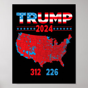 2024 Electoral Map Trump 312 Red 2024 Election Res Poster