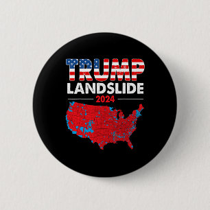 2024 Electoral Map Trump Landslide Red Election Ma 6 Cm Round Badge