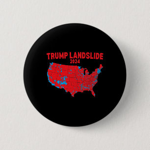 2024 Electoral Map Trump Landslide Red Election Ma 6 Cm Round Badge