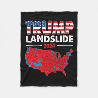 2024 Electoral Map Trump Landslide Red Election Ma Fleece Blanket