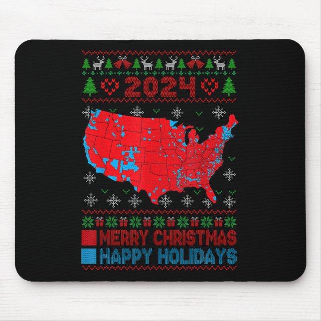 2024 Electoral Map Trump Landslide Ugly Christmas  Mouse Mat (Front)