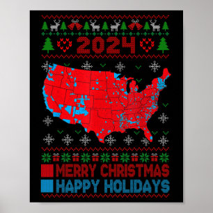 2024 Electoral Map Trump Landslide Ugly Christmas Poster