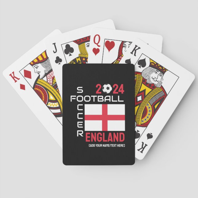 2024 ENGLAND Soccer Football Custom Name ANY YEAR  Playing Cards (Back)