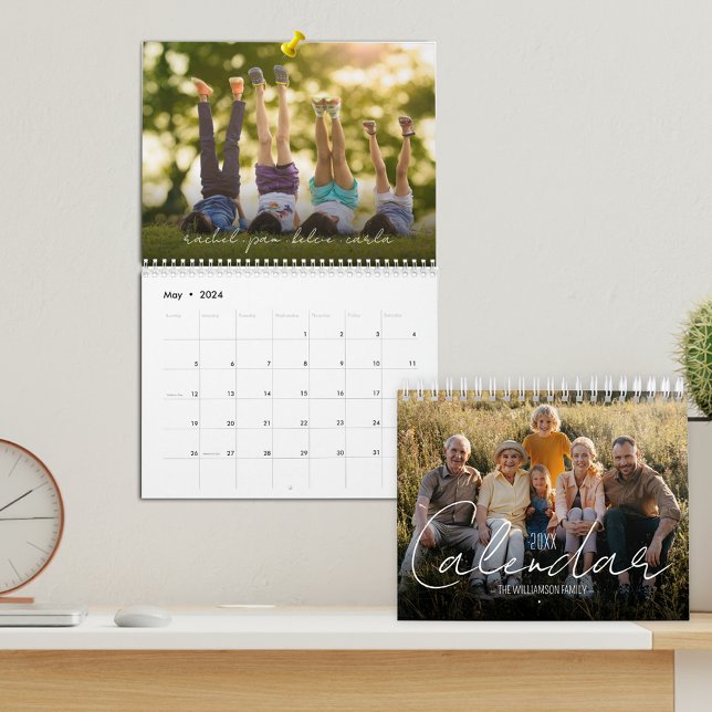 2024 Family Custom Photo Calendar (Available in 3 sizes with your  favorite photos printed in vibrant color on sturdy paper.)