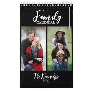 2024 Family Name Photo Black And White Calendar