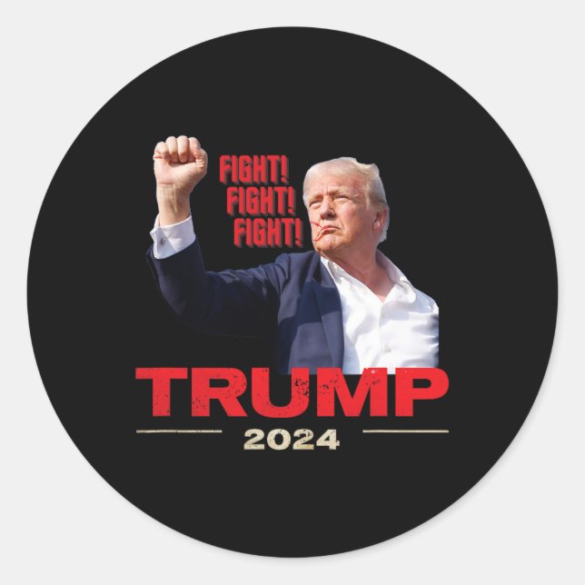 2024 Fight Fight Fight July 13th Trump Rally  Classic Round Sticker (Front)