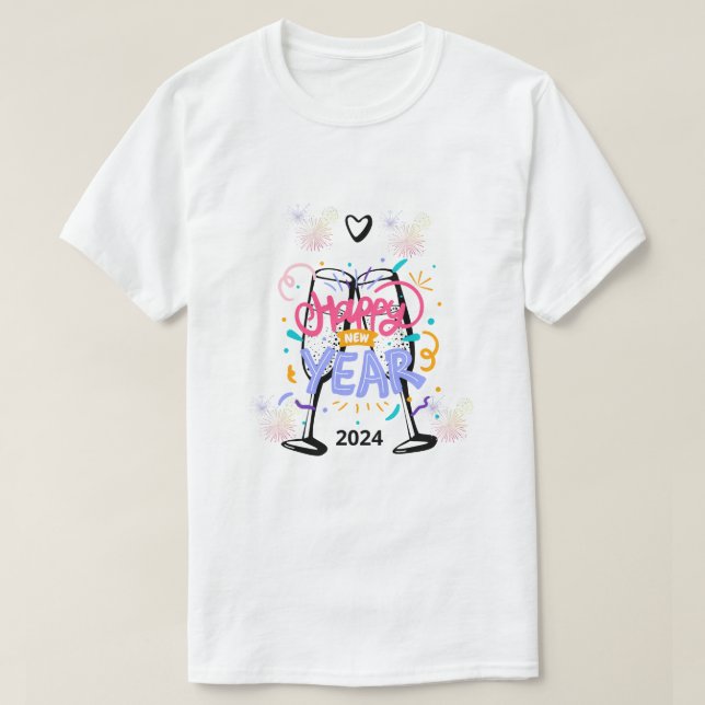 2024 Fireworks: A Dazzling Start. T-Shirt (Design Front)