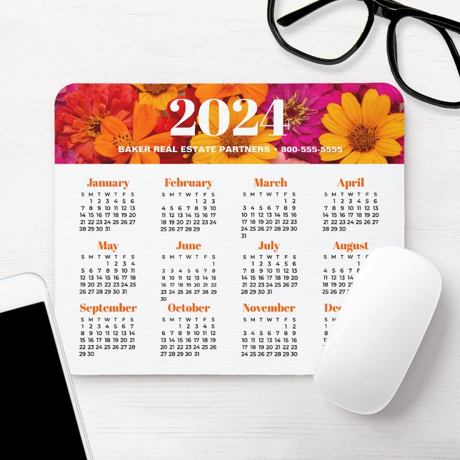 2024 Floral Business Promotion Calendar Mouse Mat (Creator Uploaded)