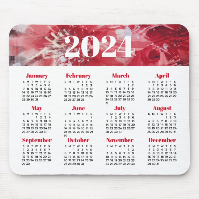 2024 Floral Calendar Mouse Mat (Front)