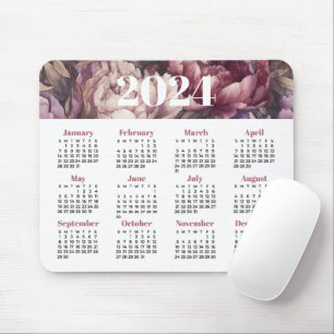2024 Floral Calendar Mouse Mat