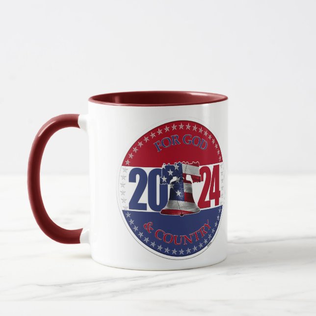 2024 For God and Country Liberty Bell Mug (Left)