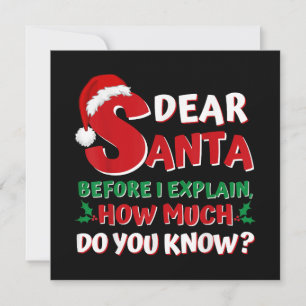 2024 Funny Christmas Shirts Kids Adults Santa I Ca Invitation