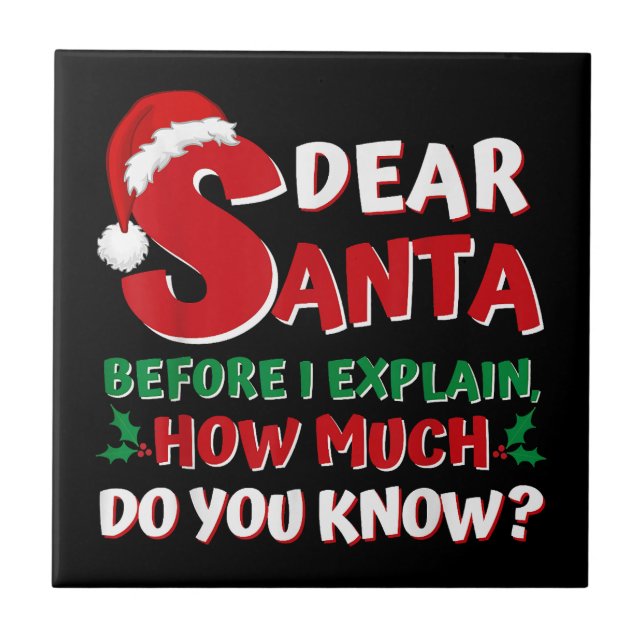 2024 Funny Christmas Shirts Kids Adults Santa I Ca Tile (Front)