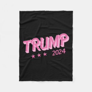 2024 - Funny Donald Trump Pink Bubble Letters Fleece Blanket