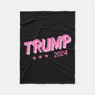 2024 - Funny Donald Trump Pink Bubble Letters  Fleece Blanket