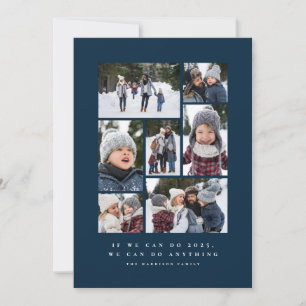 2024 funny motivational photo collage navy holiday card