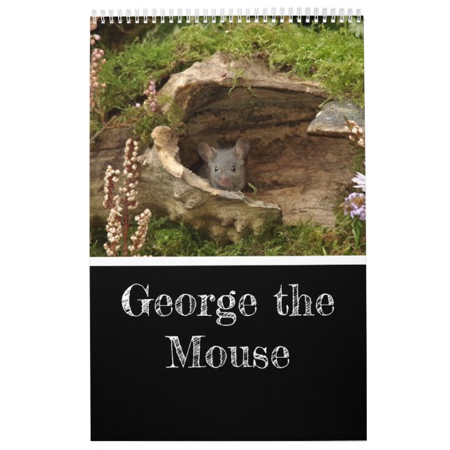 2024 George the mouse in a log pile house calendar (Cover)