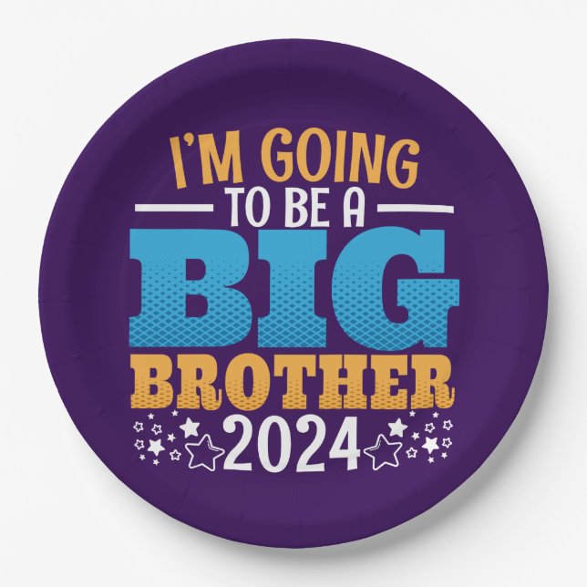 2024 Going to Be a Big Brother Paper Plate (Front)