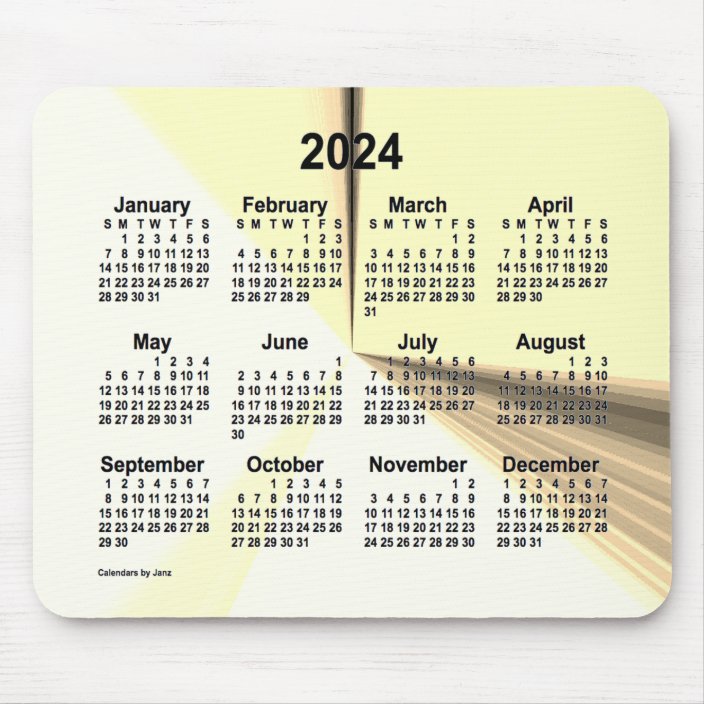 2024 Gold Point Calendar by Janz Mouse Pad Zazzle.co.uk