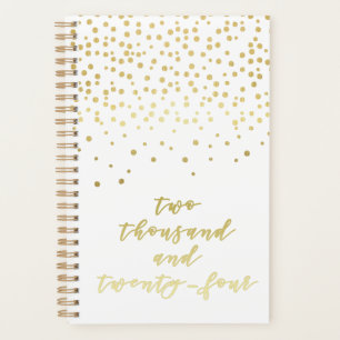 2024 - Gold Script Typography & Confetti Glamourou Planner