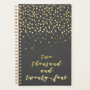 2024 - Gold Script Typography & Confetti Glamourou Planner