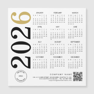 2024 Gold White Calendar Logo QR Code Business