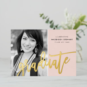 2024 GRAD photo modern calligraphy blush pink gold