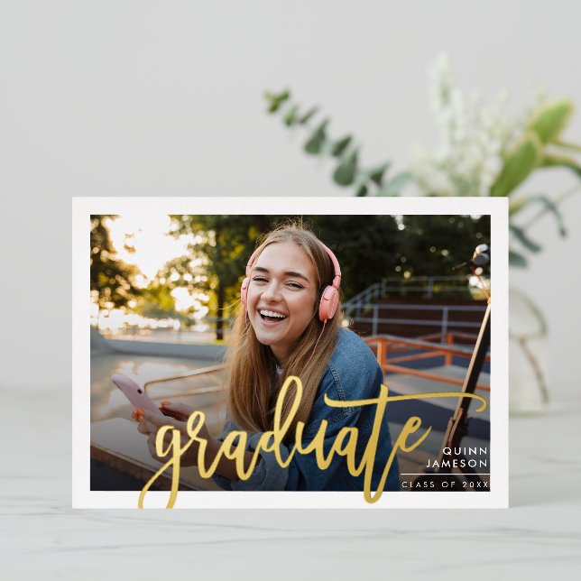 2024 GRAD PHOTO modern simple script gold (Standing Front)