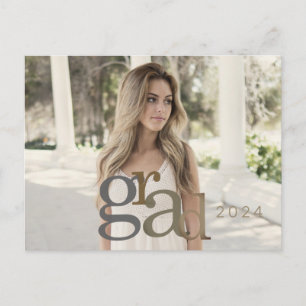2024 Grad Photo Neutral II Announcement Card