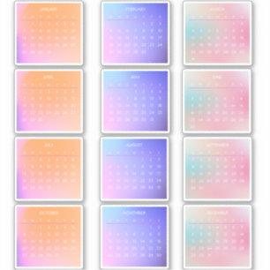 2024 Gradient Full Year Monthly Calendar