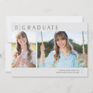 2024 Graduate Neutral Grey Photo Graduation Party Invitation