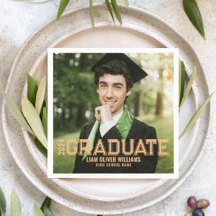 2024 Graduate Personalised Photo Grad Party Napkin