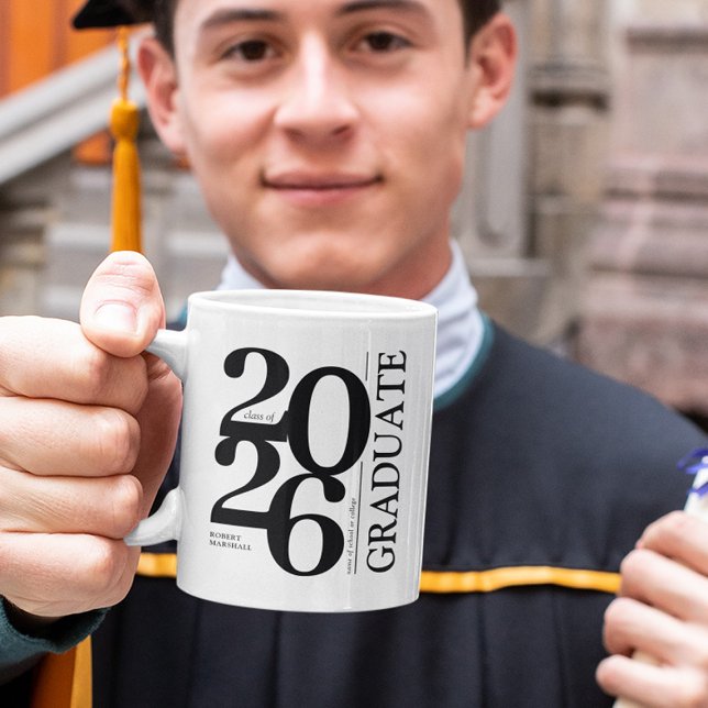2024 Graduate Trendy Black Graduation Coffee Mug (Creator Uploaded)