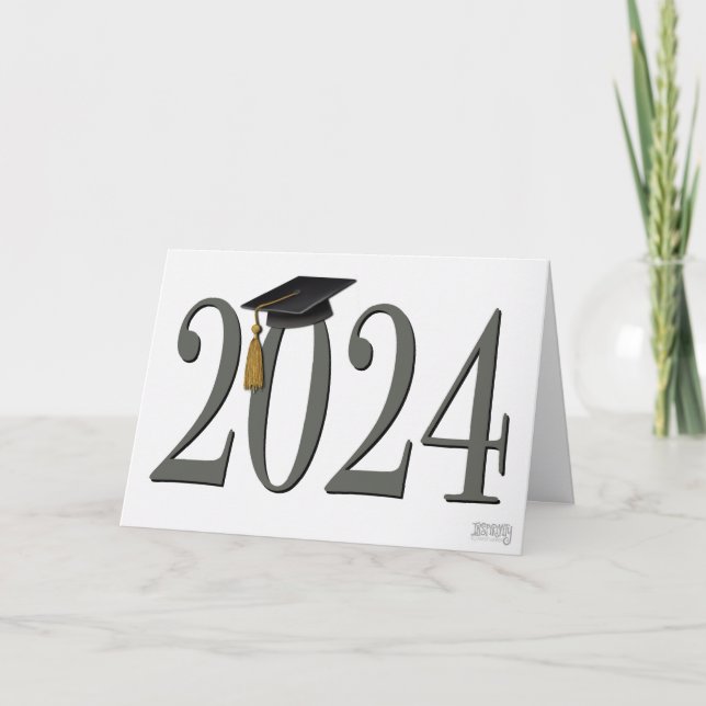 2024 Graduation Cap Simple Modern Graduate Card (Front)