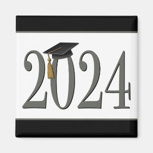 2024 Graduation Cap Simple Modern Trendy Magnet