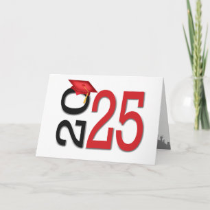 2024 Graduation Red and Black School Colours Card