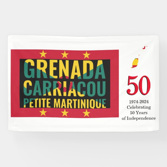 2024 GRENADA 50th Anniversary Independence Banner (Horizontal)