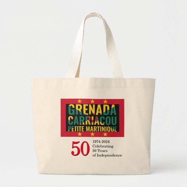 2024 GRENADA 50th Anniversary Independence Large Tote Bag (Front)